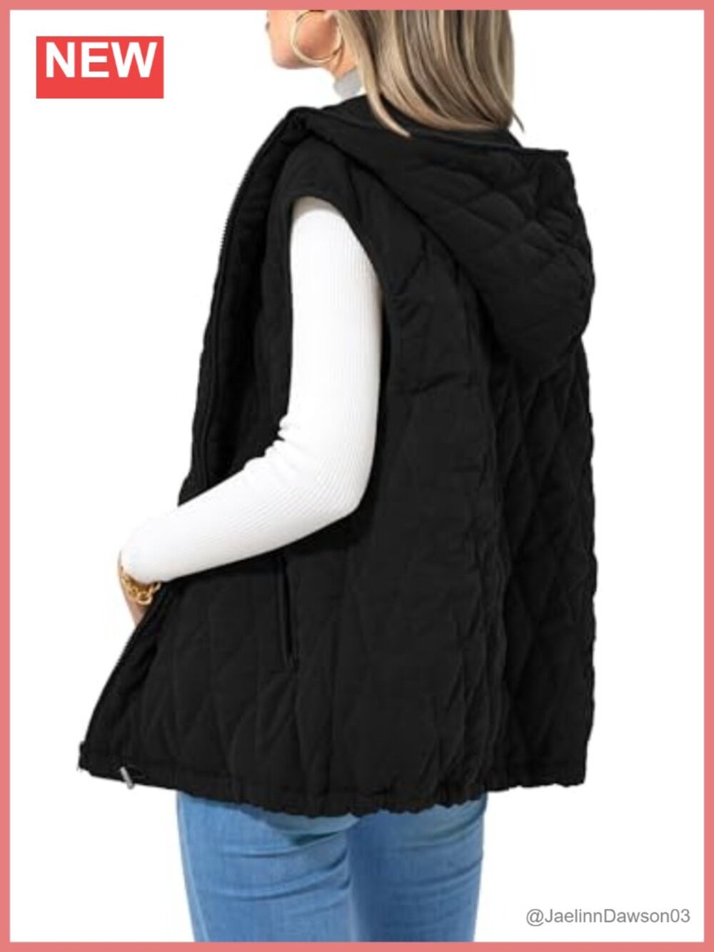 PRETTYGARDEN Women's Hooded Zip Up Puffer Vest Sleeveless Fall Jacket